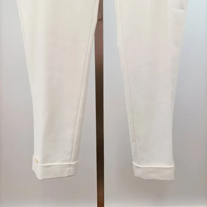 Pantalon blanc droit taille 42 Apostrophe chic classique élégant bas revers A1495 - photo numéro 4