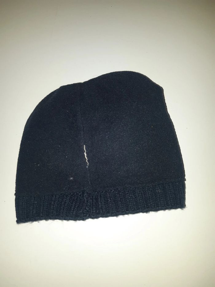 Bonnet bleu nuit à pompons t. 6/9mois - photo numéro 4