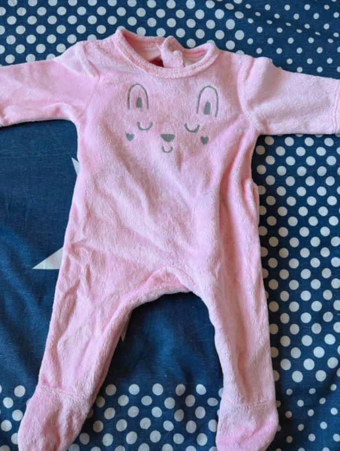 Pyjama rose lapin bébé fille taille mois Tex (Carrefour