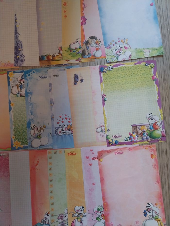 Grand Lot de 58 Feuilles Diddl A5 + 2 Enveloppes Vintage - photo numéro 6
