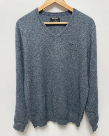 Bonobo pullover V-neck grey 100% cashmere Womens XL