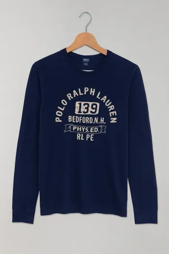 T-shirt manches longues Ralph Lauren bleu marine – Taille M – Très bon état 💙🐎