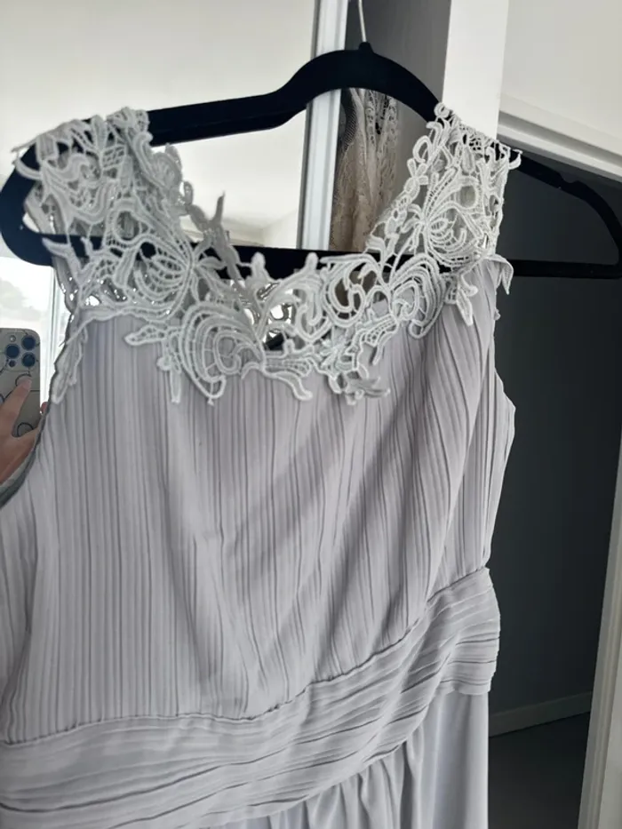 Robe de demoiselle d’honneur grise – Taille S – Longue & élégante - photo numéro 5