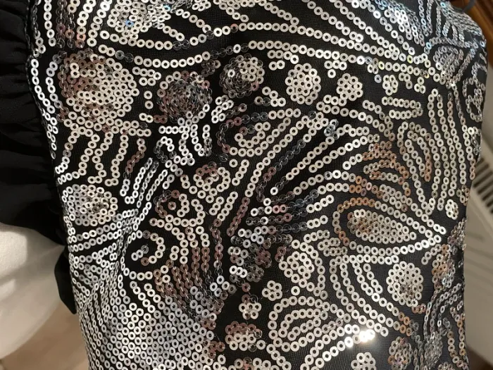 Robe de soirée argentée et noire - photo numéro 5