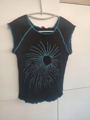 T shirt noir bleu brillant M / L
