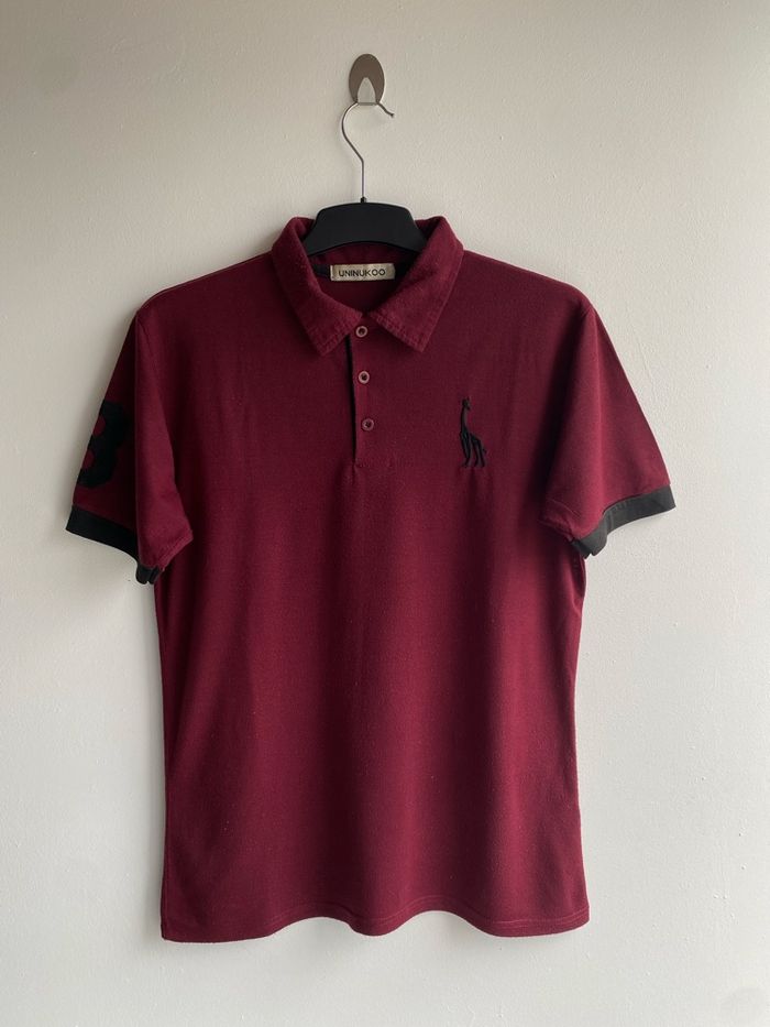 Polo bordeaux et noir homme - photo numéro 4