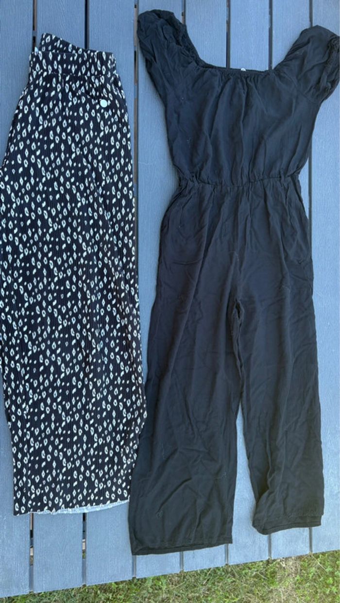 Lot de vêtements pour fille taille 12 ans : pantalon large noir et combinaison noir