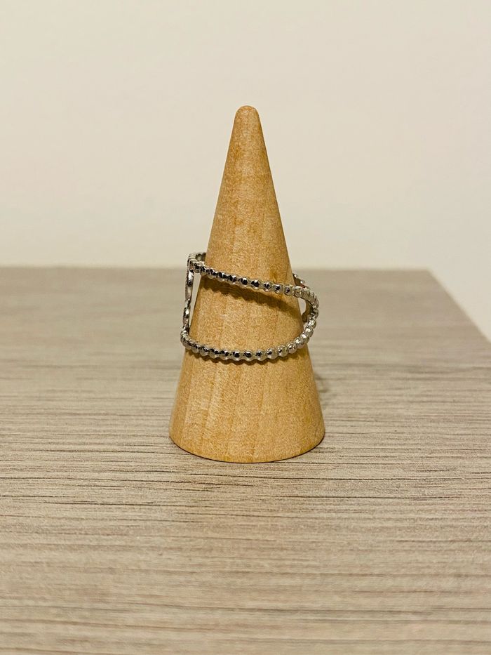 Bague ajustable argenté double rangs serpent cobra acier inoxydable - photo numéro 3