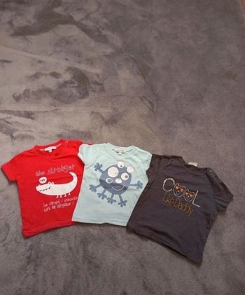 Lot de 3 tee shirt manches courtes 6 mois