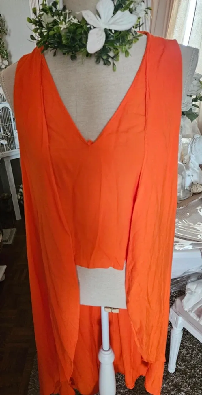 Tunique asymétrique orange Zara Taille M Neuve - photo numéro 2