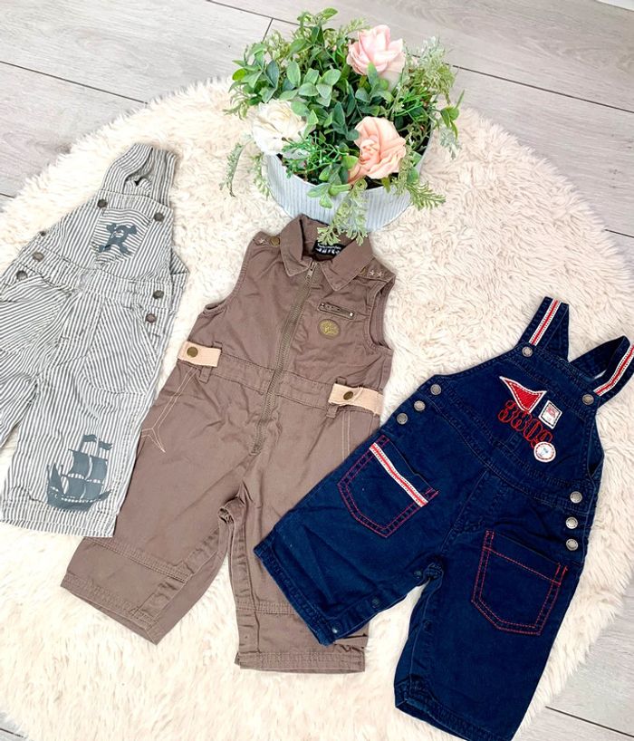 3 salopettes garcons 3mois - photo numéro 2