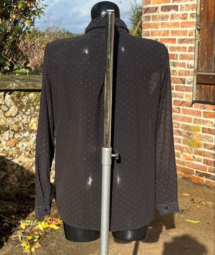 🖤 Chemisier noir à pois suisses – Mim – Taille 40 - photo numéro 3