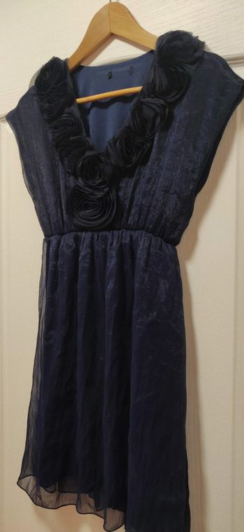 Longue tunique bleu marine irisée 40