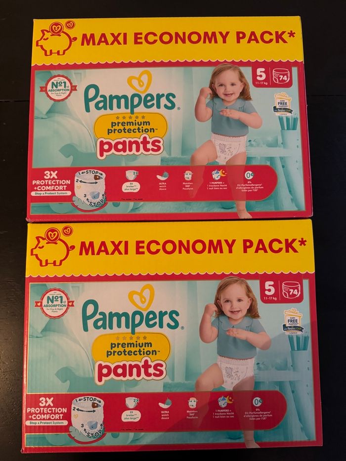 148 couches Pampers premium protection pants taille 5