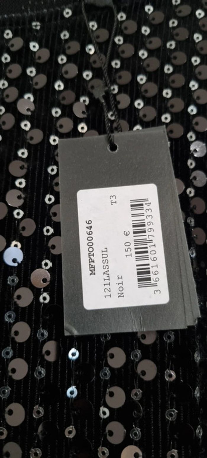 Top débardeur sequins noir maje taille 3 40 neuf avec étiquette - photo numéro 11
