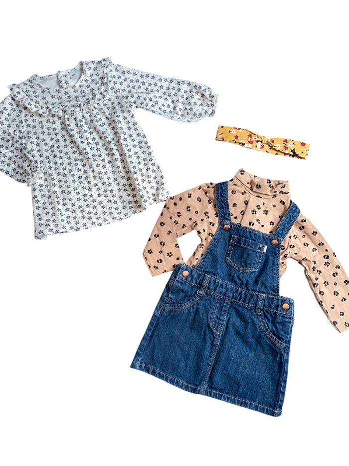 Lot ensemble robe tee shirt tunique bébé fille 12 mois