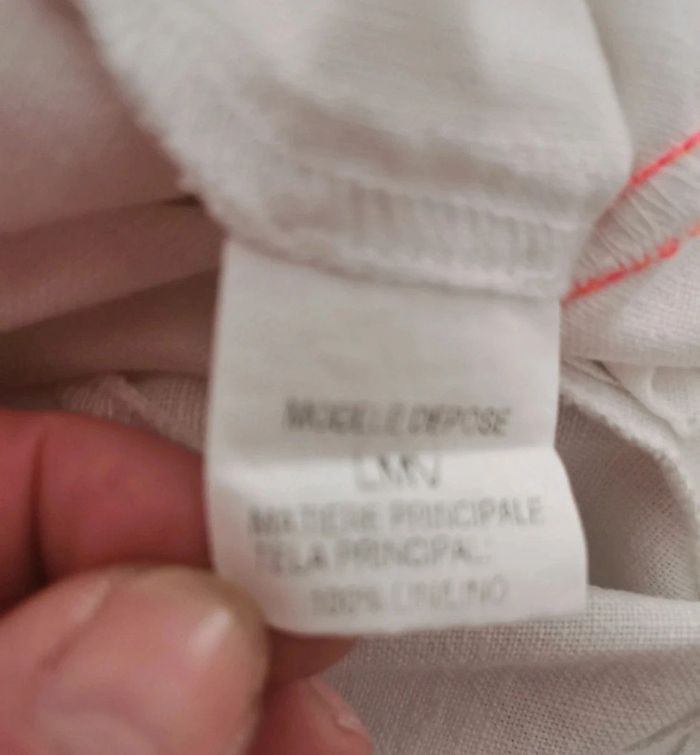 Pantacourt en lin blanc et orange – Taille 36. La Mode Est À Vous - photo numéro 8