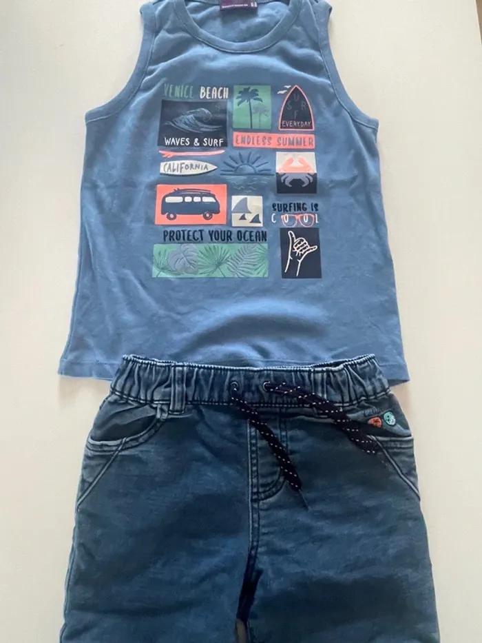 Ensemble débardeur short denim