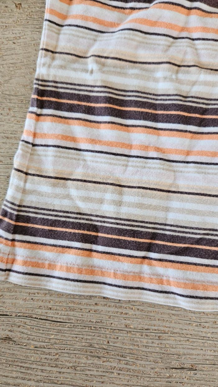 T shirt à manches courtes ligné beige/brun/orange clair, Mex, 5/6 ans, nickel - photo numéro 3