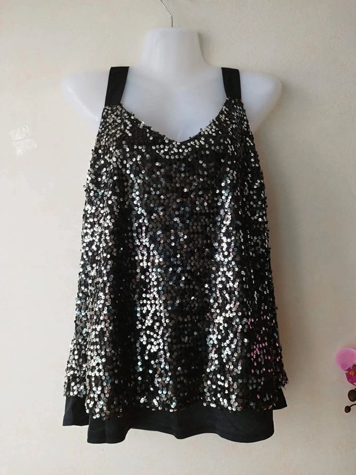 Top sans manches brillant