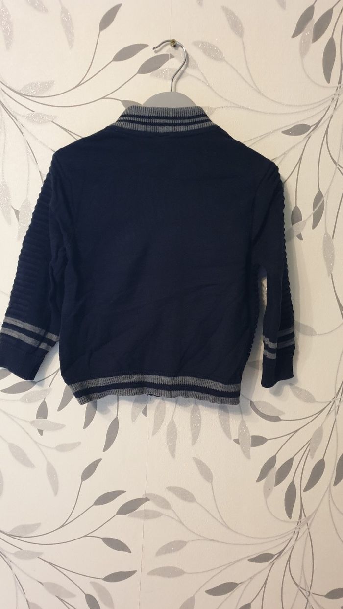 Veste bleu marine et gris taille 24mois marque orchestra - photo numéro 3