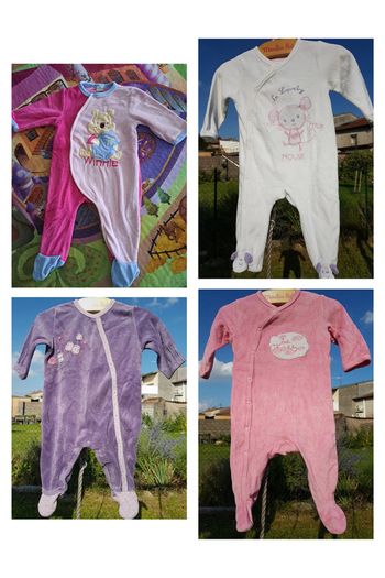 Lot de 4 pyjamas velours 6m