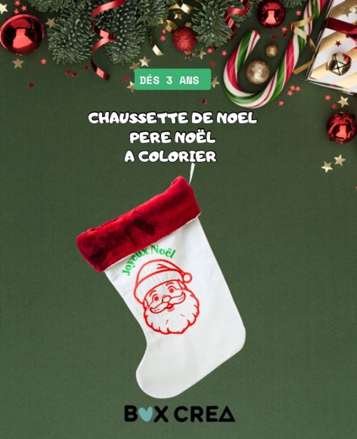 Chaussette de Noël à colorier – Père Noël
