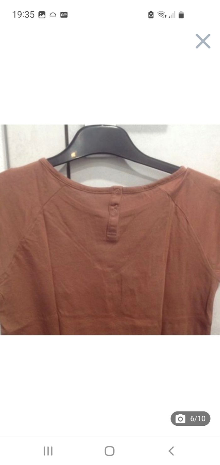 Tee-shirt manches courtes marron clair (praline) 12 ans Monoprix C.F.K - photo numéro 6