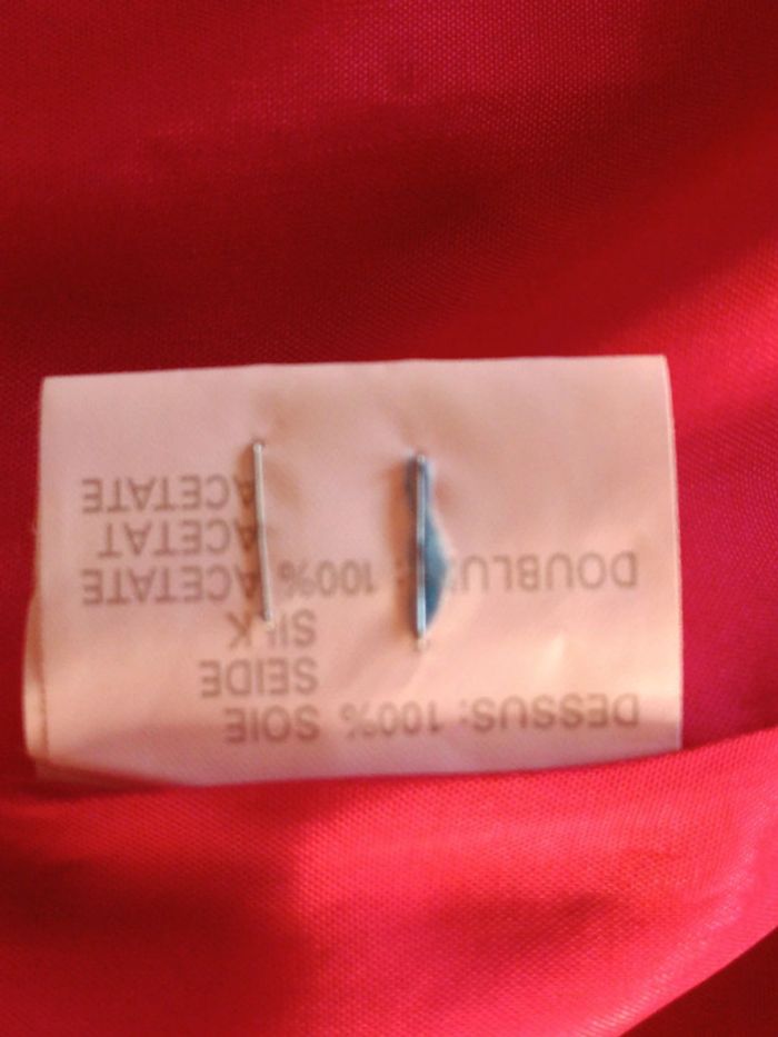 💎blaser soie rose rouge élégant chic Maison undeuxtrois Paris t M 38 rare vintage - photo numéro 9
