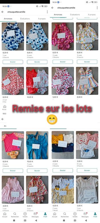 Vêtement été fille 2 ans : gros lots = remises