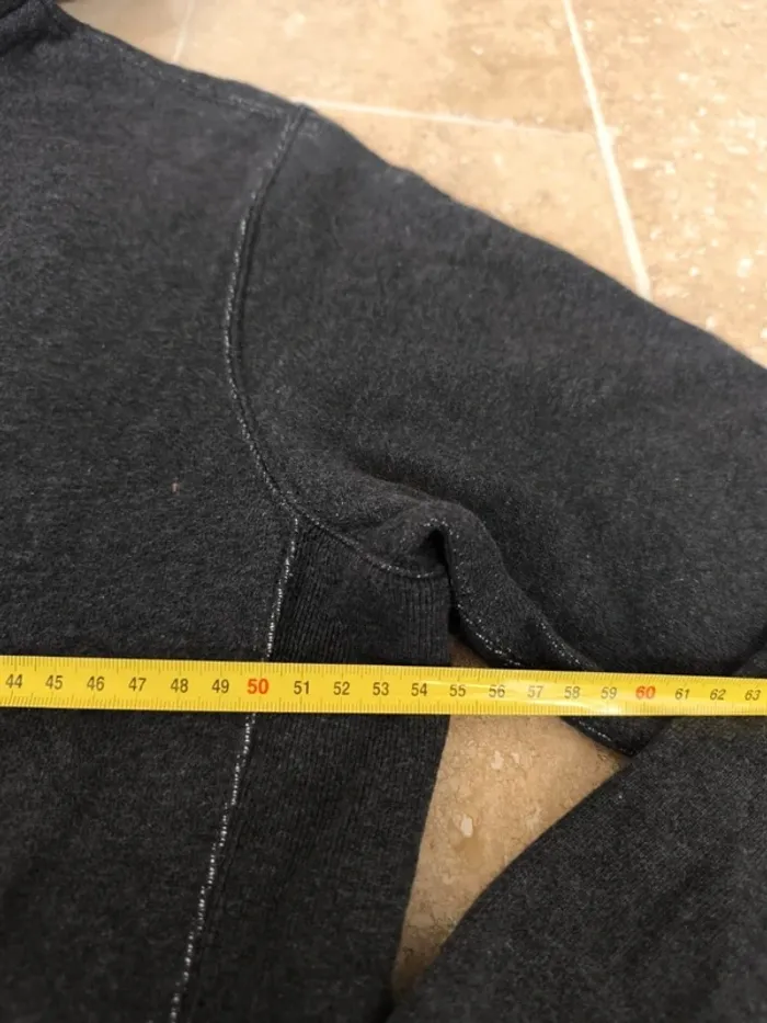 Sweat a capuche zippé gris foncé chiné Polo Ralph Lauren homme M logo bordeaux - photo numéro 8