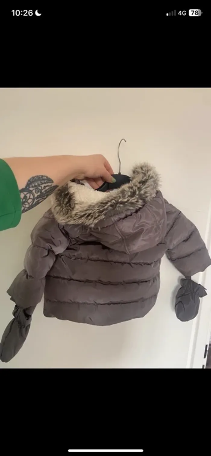 Manteau fourré bébé fille . - photo numéro 4
