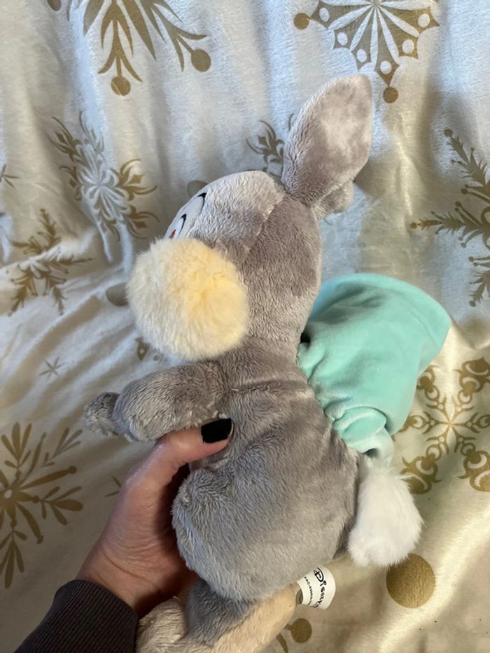 Peluche Panpan lapin Bambi Disney Babies Disneyland Paris couffin couverture vert fleur - photo numéro 7
