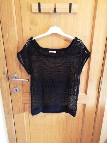 Pull noir en maille IKKS S