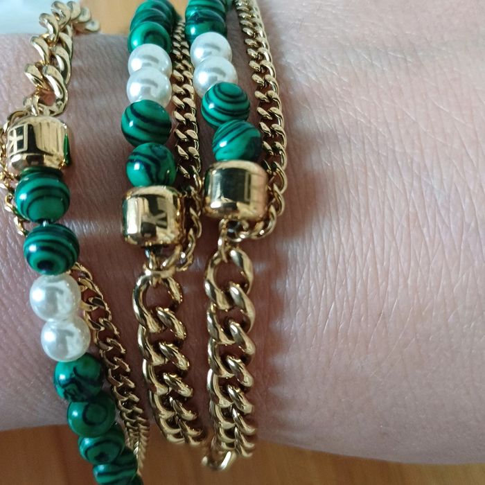 Bracelet pierre malachite en acier inoxydable de la marque y carré paris - photo numéro 5