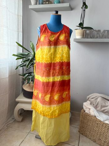 Robe longue fluide - à motif fleuri - taille 46 - neuve jamais portée