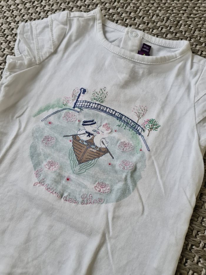 Ensemble "papillons et canard" bleu/blanc - 12 mois - photo numéro 3