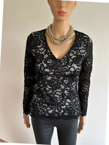 Haut noir et beige en dentelle Morgan taille XS jamais porté