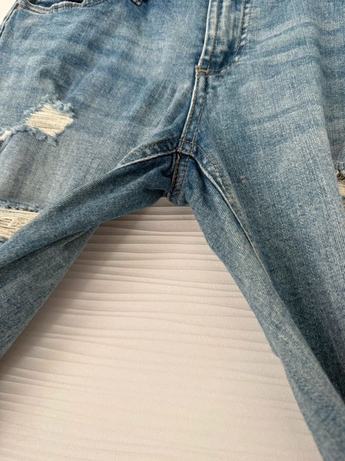 Jean slim skinny déchiré destroy bleu clair poches à fermeture éclair - photo numéro 6