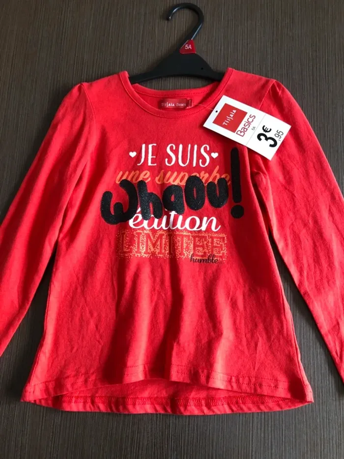 Tee shirt manches longues fille 5 ans
