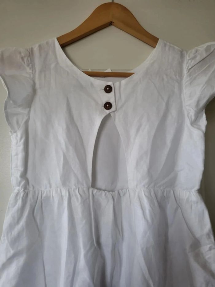 Robe neuve Benetton lin et coton blanche 10a 11a - photo numéro 10