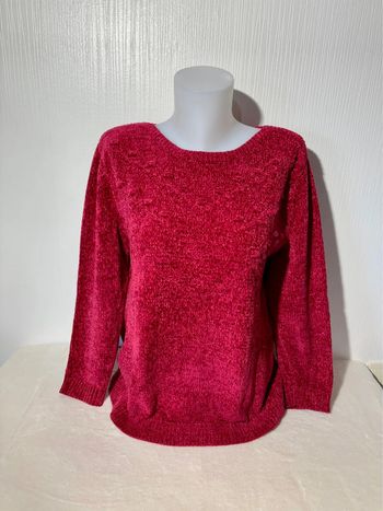Pull femme rouge velours côtelé - Taille XL