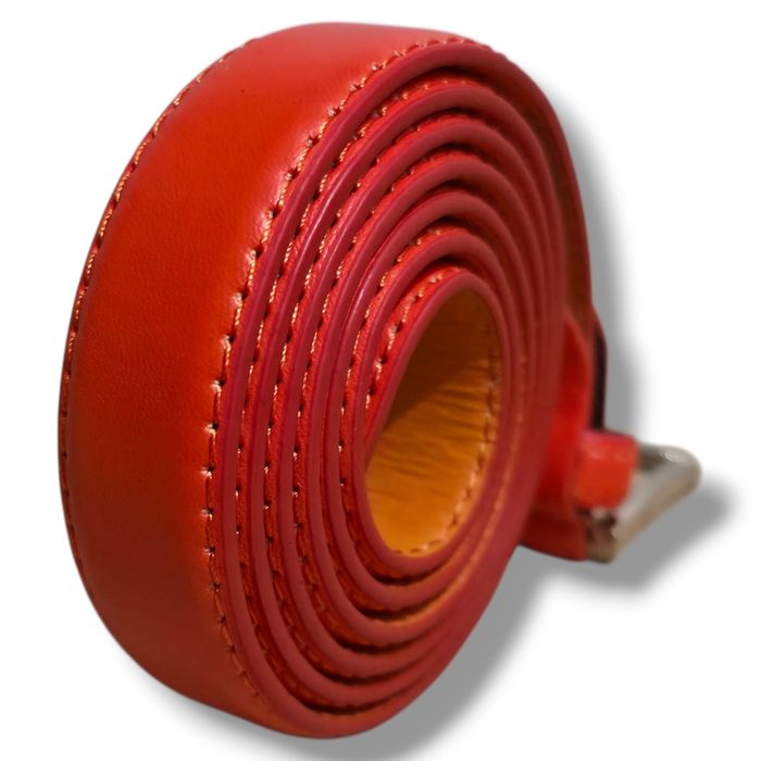 Ceinture cuir synthétique - Orange taille 115 - photo numéro 4