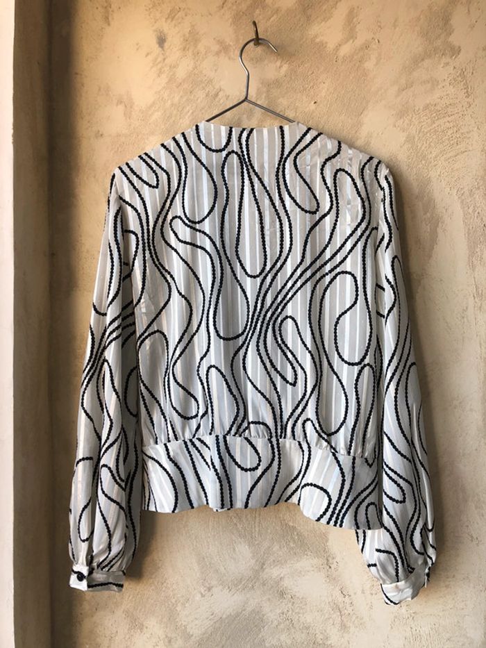 Blouse en satin cache cœur vintage M/L - photo numéro 4