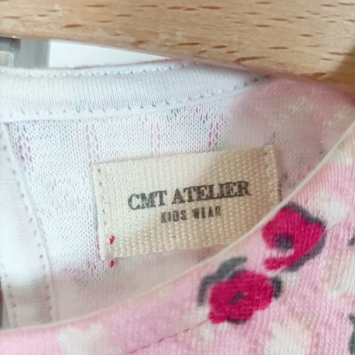 Robe fille imprimé fleuri rose fuchsia CMT Atelier – taille 8 ans estimé A1095 - photo numéro 6