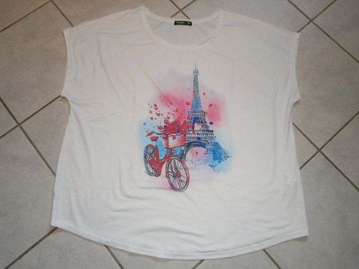 Tee-shirt MC blanc SHEIN Curve Taille 2XL