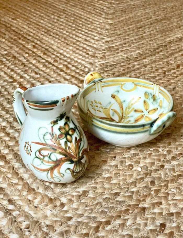 Pichet & bol en faïence