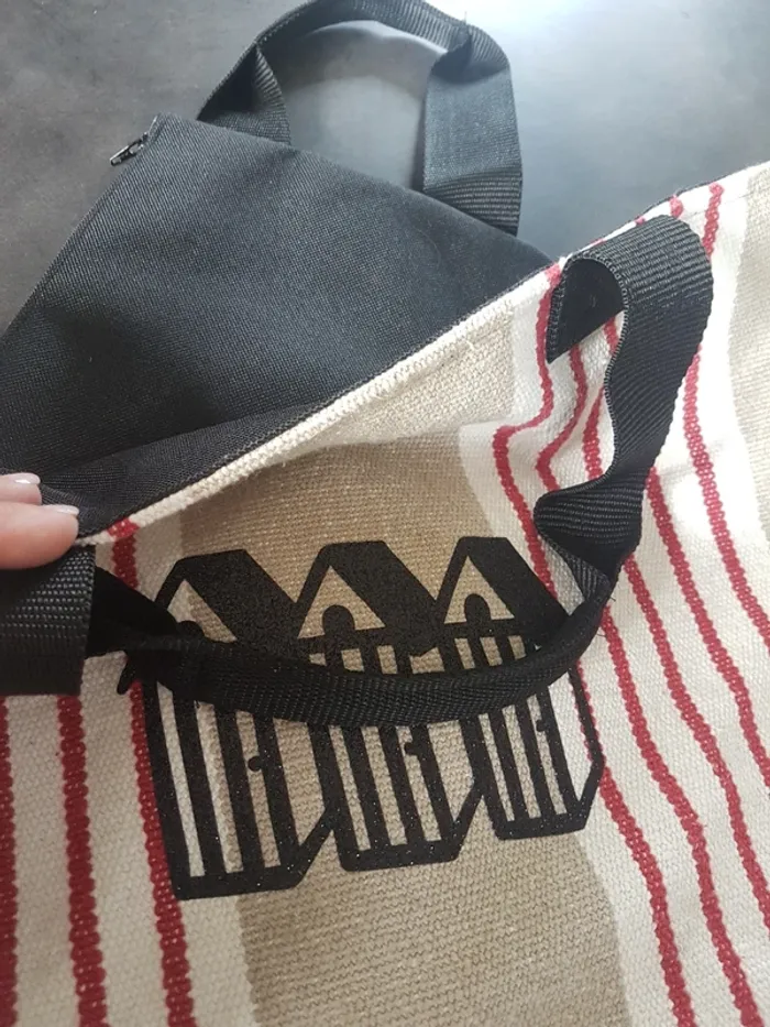 Sac de plage en coton rayé - photo numéro 3
