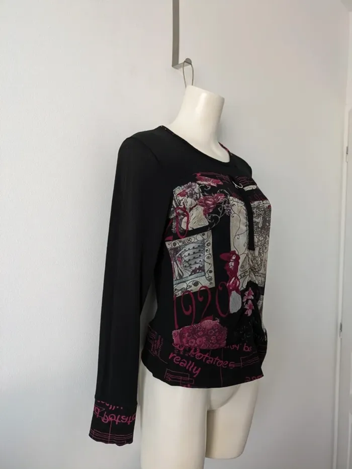 Haut t-shirt manches longues - Planète interdite - taille 38 - photo numéro 2