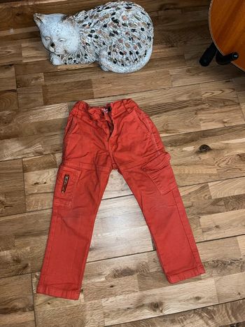 Pantalon coton épais rouge orange TAO bon état 23mois/86cm